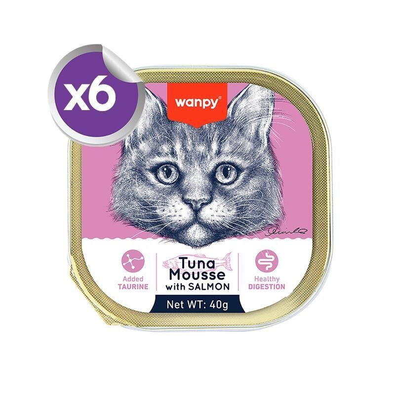 Wanpy Alutray Ton Balıklı Ve Somonlu Pate Yetişkin Kedi Konservesi 6X40 GR | SRC: Barcode: 6927749871347